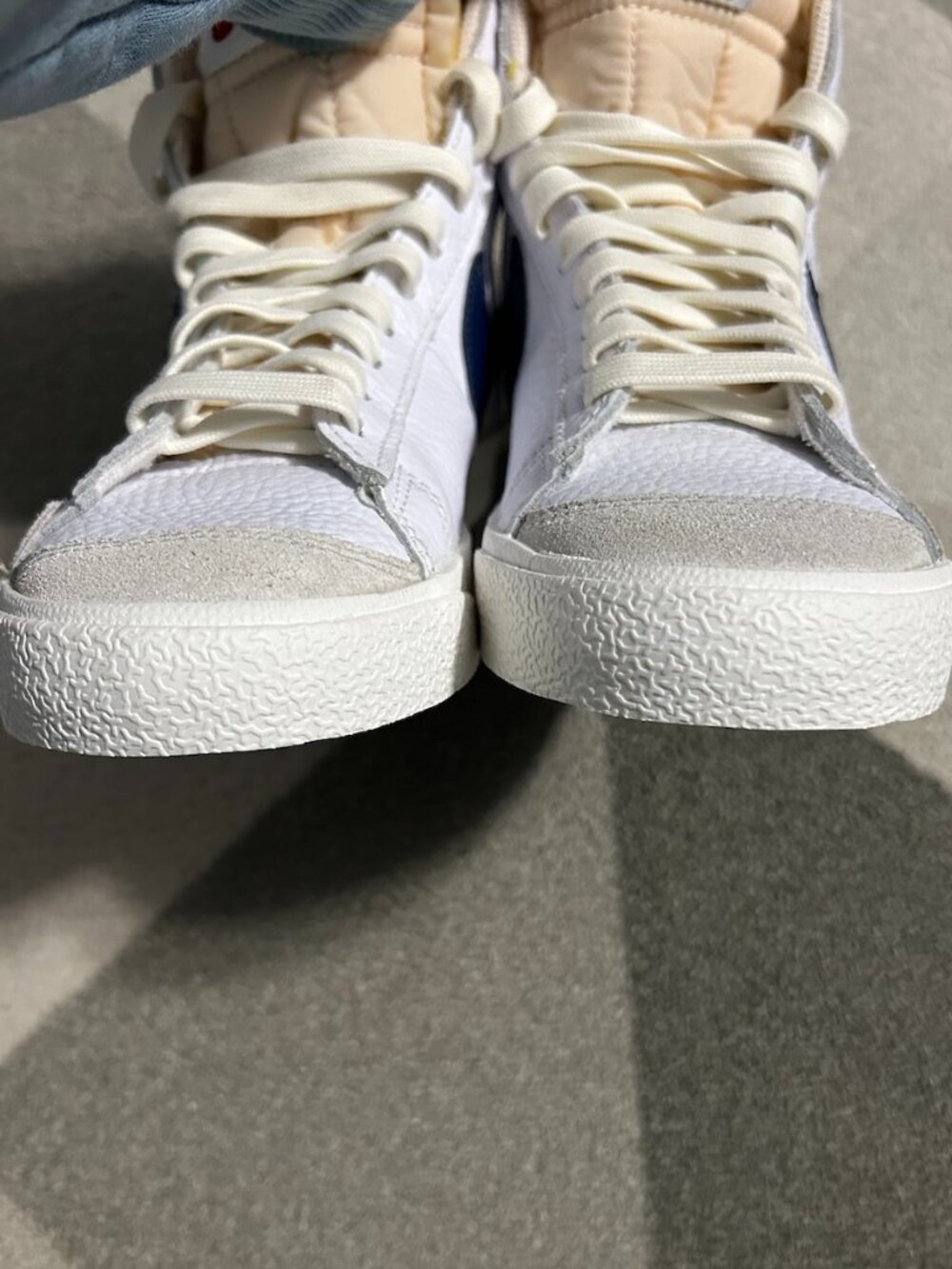 Nike Blazer Mid '77 "Washed Denim" EUC White/Navy/Cream Sneakers Men's Size 6 - Picture 9 of 16